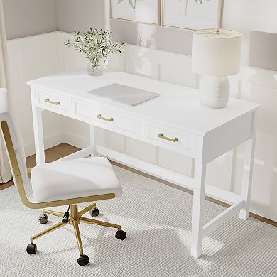 Martha Stewart Shaker Style Home Office Desk with 3 Drawers