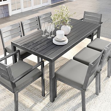 Martha Stewart All-Weather Patio Set with 71" Table and 8 Stackable Dining Chairs