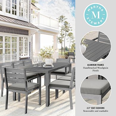 Martha Stewart All-Weather Patio Set with 71" Table and 8 Stackable Dining Chairs