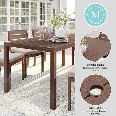 Martha Stewart 71" All-Weather Patio Dining Table with Umbrella Hole