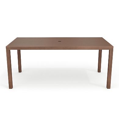 Martha Stewart 71" All-Weather Patio Dining Table with Umbrella Hole