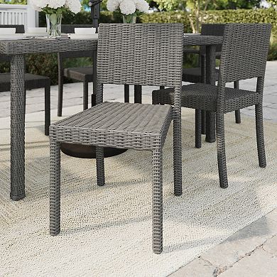 Martha Stewart Outdoor Rattan Wicker Stackable Side Dining Chair