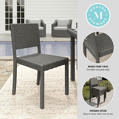 Martha Stewart Outdoor Rattan Wicker Stackable Side Dining Chair
