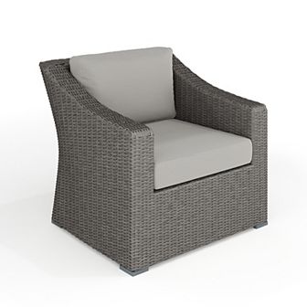 Martha Stewart Outdoor Rattan Wicker Accent Chair with All-Weather Cushions