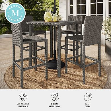 Martha Stewart 2PK Outdoor Rattan Wicker Bar Stools