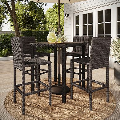 Martha Stewart 2PK Outdoor Rattan Wicker Bar Stools