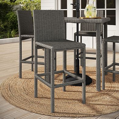 Martha Stewart 2PK Outdoor Rattan Wicker Bar Stools