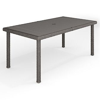 Martha Stewart 71" Outdoor Rattan Wicker Patio Table with Engineered Wood Top