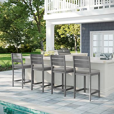 Martha Stewart 2PK All-Weather Patio Bar Stools with Seat Cushions