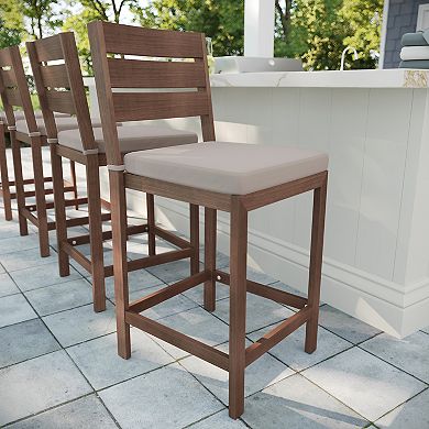 Martha Stewart 2PK All-Weather Patio Bar Stools with Seat Cushions
