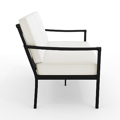 Martha Stewart 4pc Steel Patio Conversation Set with Loveseat, 2 Accent Chairs, Coffee Table