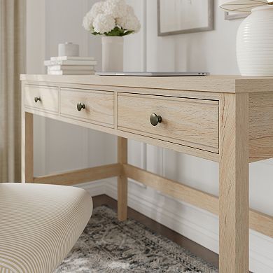 Martha Stewart Home Office Desk with 3 Drawers and Tapered Legs