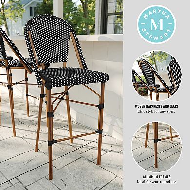 Martha Stewart All-Weather Stackable Patio Bistro Bar Stool