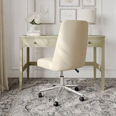 Martha Stewart Upholstered Height Adjustable Swivel Home Office Chair