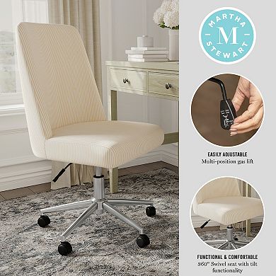 Martha Stewart Upholstered Height Adjustable Swivel Home Office Chair