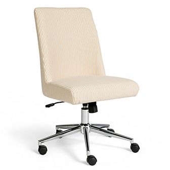 Martha Stewart Upholstered Height Adjustable Swivel Home Office Chair
