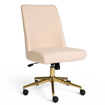 Martha Stewart Upholstered Height Adjustable Swivel Home Office Chair