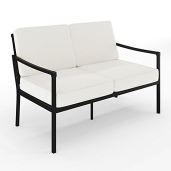 Martha Stewart All-Weather Steel Frame Patio Loveseat with Cushions