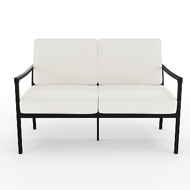 Martha Stewart All-Weather Steel Frame Patio Loveseat with Cushions