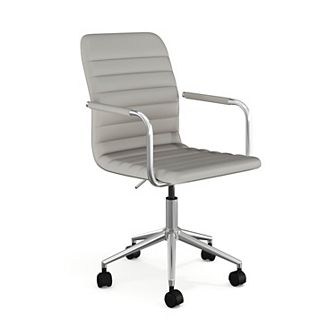 Martha Stewart Upholstered Swivel Home Office Chair with Integrated Armrests