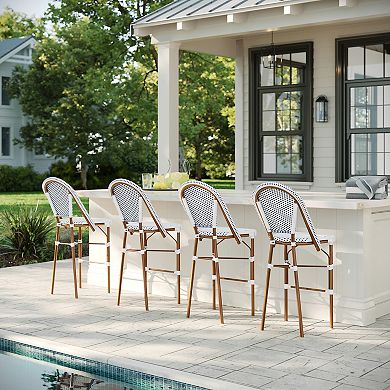 Martha Stewart 2PK All-Weather Stackable Patio Bistro Bar Stools