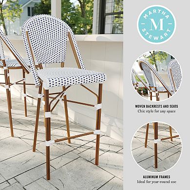 Martha Stewart 2PK All-Weather Stackable Patio Bistro Bar Stools