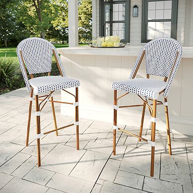 Martha Stewart 2PK All-Weather Stackable Patio Bistro Bar Stools