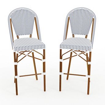 Martha Stewart 2 pk All-Weather Stackable Patio Bistro Bar Stools
