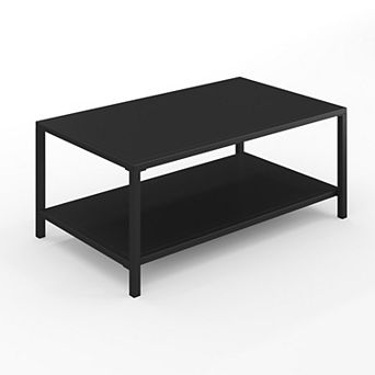 Martha Stewart All-Weather Steel Frame Patio Coffee Table with Lower Shelf