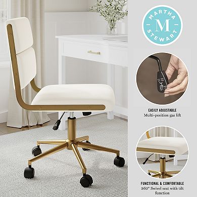 Martha Stewart Upholstered Height-Adjust Swivel Home Office Chair