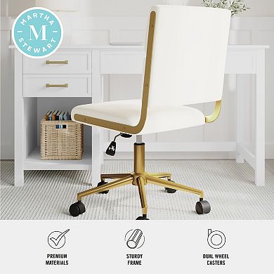 Martha Stewart Upholstered Height-Adjust Swivel Home Office Chair