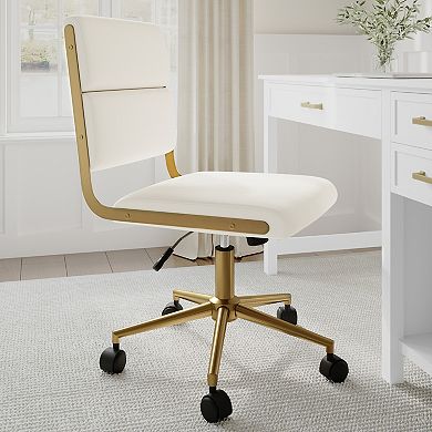 Martha Stewart Upholstered Height-Adjust Swivel Home Office Chair