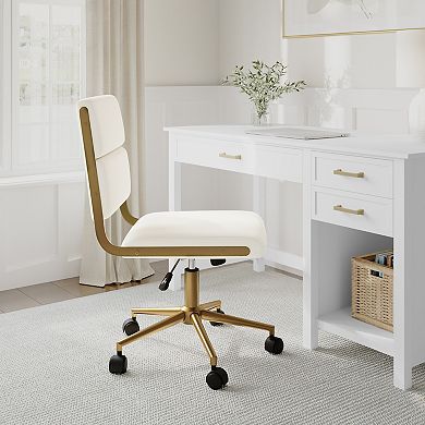 Martha Stewart Upholstered Height-Adjust Swivel Home Office Chair