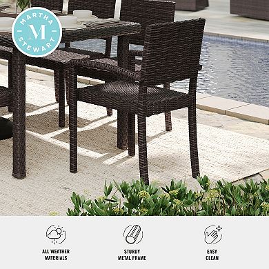 Martha Stewart Outdoor Rattan Wicker Stackable Dining Armchair