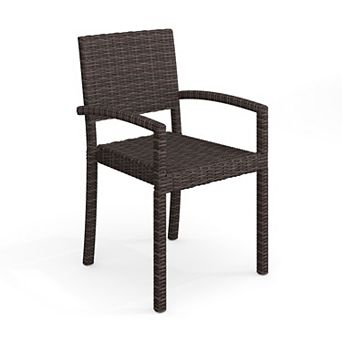 Martha Stewart Outdoor Rattan Wicker Stackable Dining Armchair