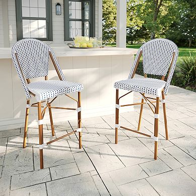 Martha Stewart 2PK All-Weather Stackable Patio Bistro Counter Stools