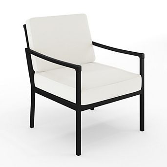 Martha Stewart All-Weather Steel Frame Patio Chairs with Cushions - Set of 2