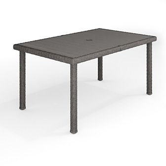 Martha Stewart 62" Outdoor Rattan Wicker Patio Table with Engineered Wood Top