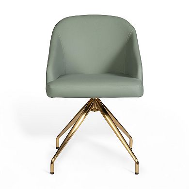 Martha Stewart Upholstered Stationary Swivel Home Office Chair