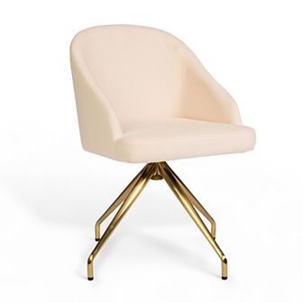 Martha Stewart Upholstered Stationary Swivel Home Office Chair