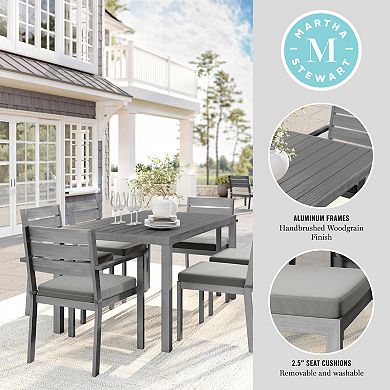 Martha Stewart All-Weather Patio Set with 62" Table and 6 Stackable Dining Chairs
