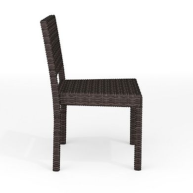 Martha Stewart 7pc Outdoor Rattan Wicker Patio Dining Set with 6 Stack Chairs and 62" Table