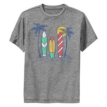 Boys 8-20 Surf Boards And Palm Trees Performance Graphic Tee