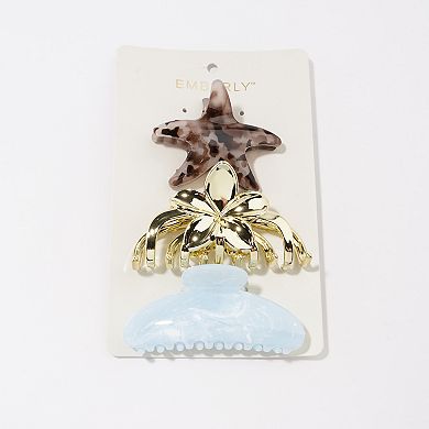 Emberly 3-pk. Starfish Claw Clip Set