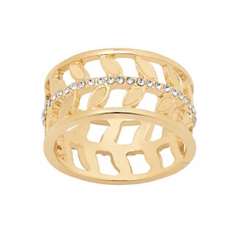 LC Lauren Conrad Gold Tone Leaf Statement Ring