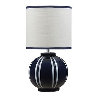 Blue Striped Ceramic Accent Table Lamp
