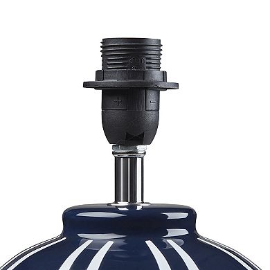 Blue Striped Ceramic Accent Table Lamp