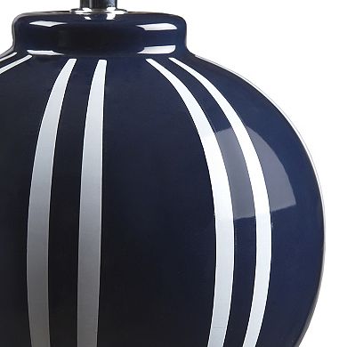 Blue Striped Ceramic Accent Table Lamp
