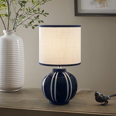 Blue Striped Ceramic Accent Table Lamp