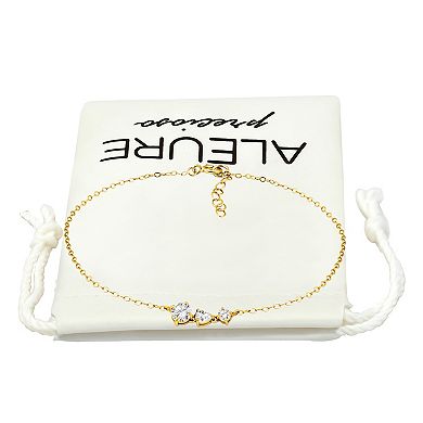 Aleure Precioso Multi Shaped Cubic Zirconia 3 Stone Anklet